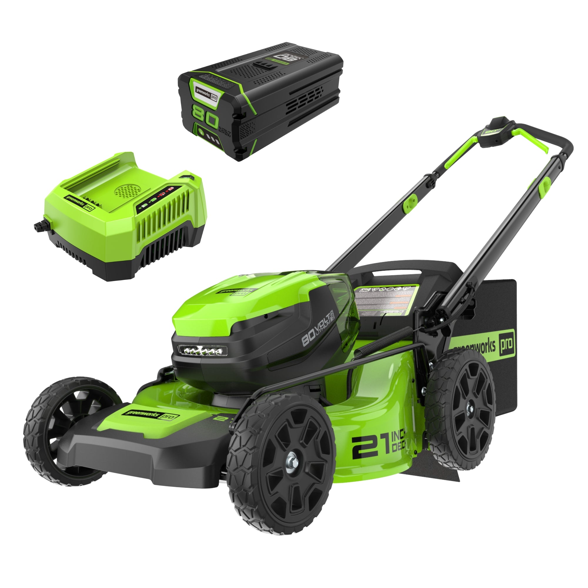 Greenworks 80V SmartCut 割草机 — 负载自适应 L3